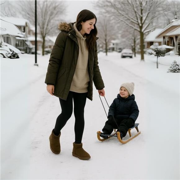 Hip 2 Genuine Suede Ankle Boots for Women, Cozy Faux Shearling - Picture 4 of 8